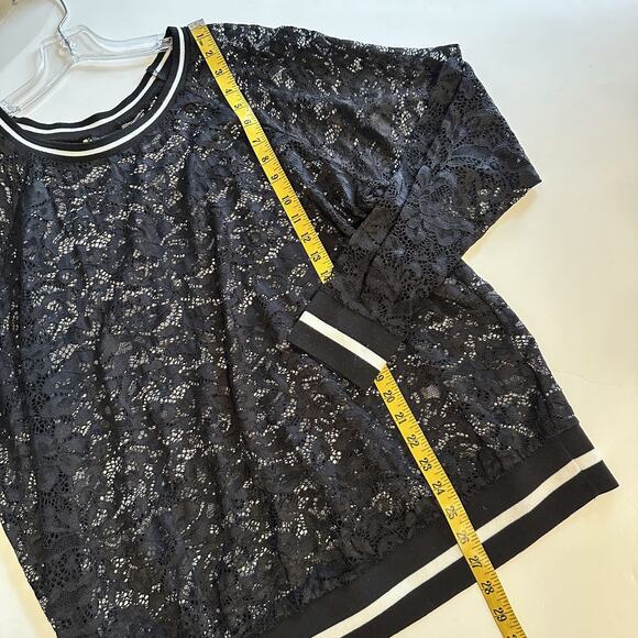 Torrid Black Lace Sweatshirt Womens Size 2X Stretch Rib Trim Whimsigoth Grunge - Picture 10 of 11